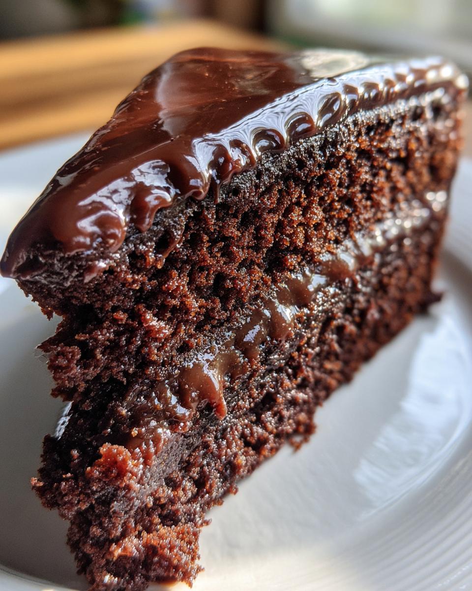 Moist Chocolate Cake with Ganache Frosting - detail 3