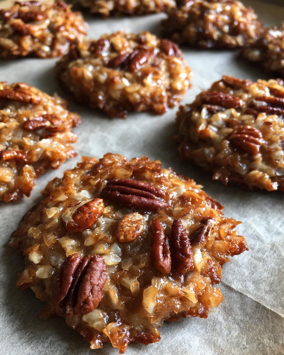 No-Bake Coconut Pecan Praline Cookies - detail 2