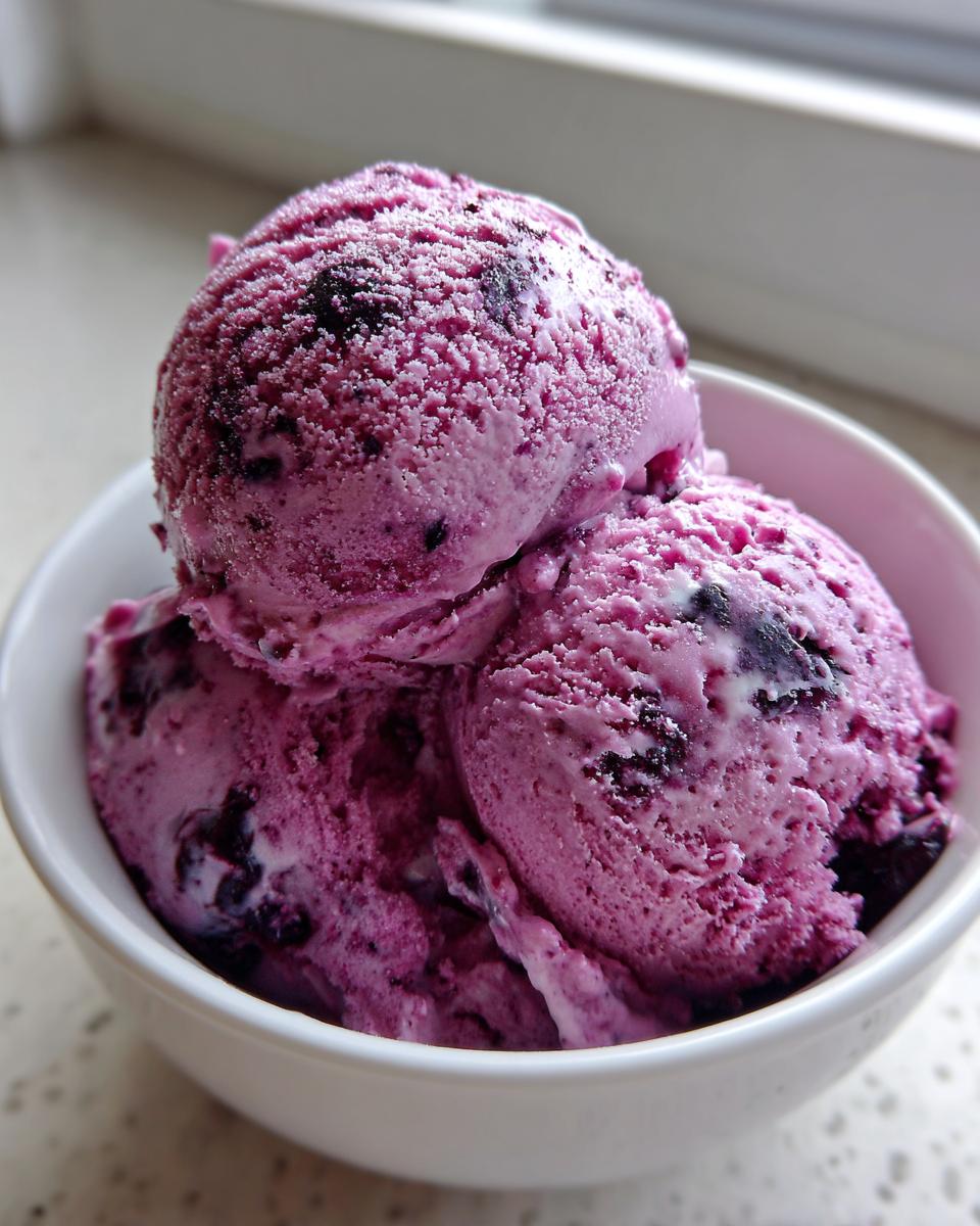 No-Churn Blueberry Ice Cream - detail 1