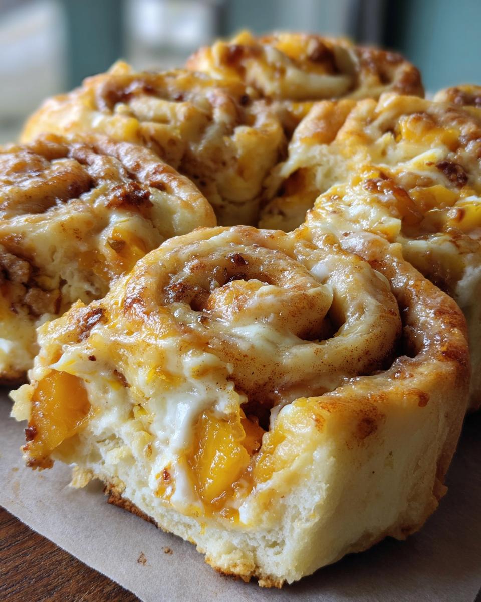 Peach Cheesecake Cobbler Rolls - detail 1