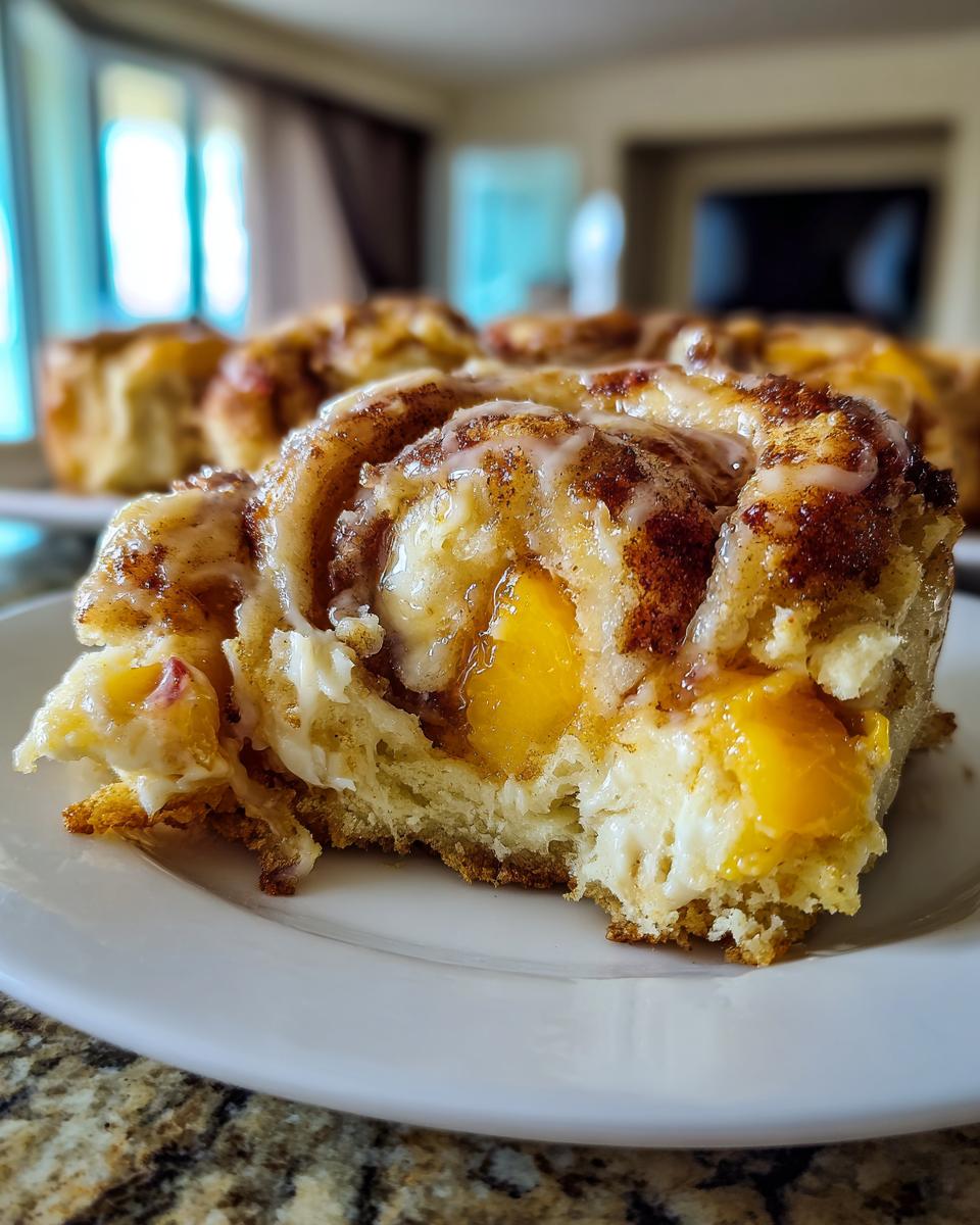 Peach Cheesecake Cobbler Rolls - detail 2