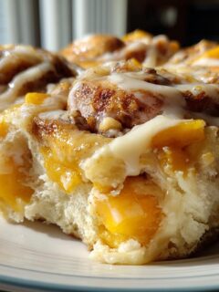 Peach Cheesecake Cobbler Rolls