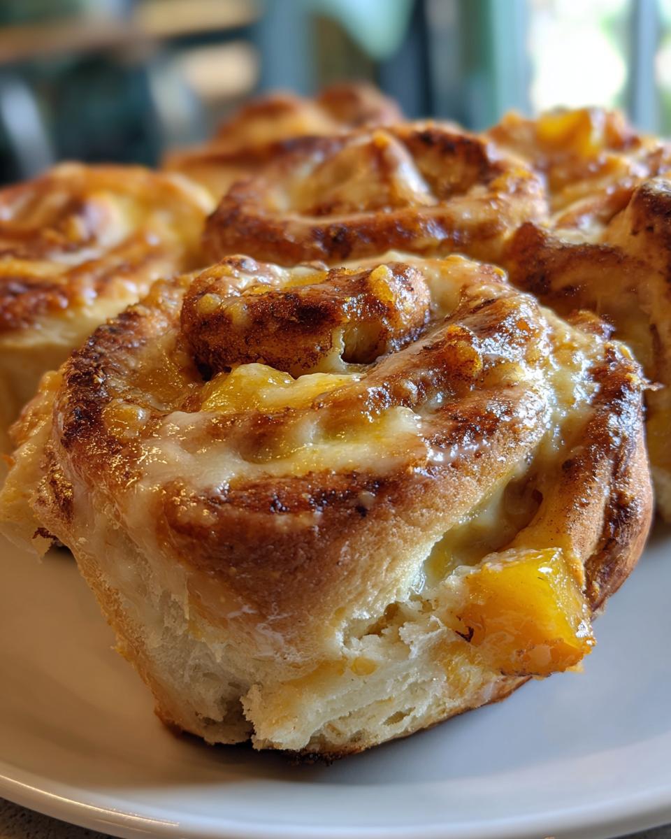 Peach Cheesecake Cobbler Rolls - detail 3