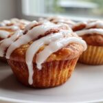 Pumpkin Cinnamon Roll Muffins with Cream Cheese Glaze