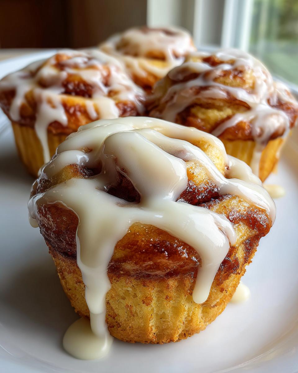 Pumpkin Cinnamon Roll Muffins with Cream Cheese Glaze - detail 2