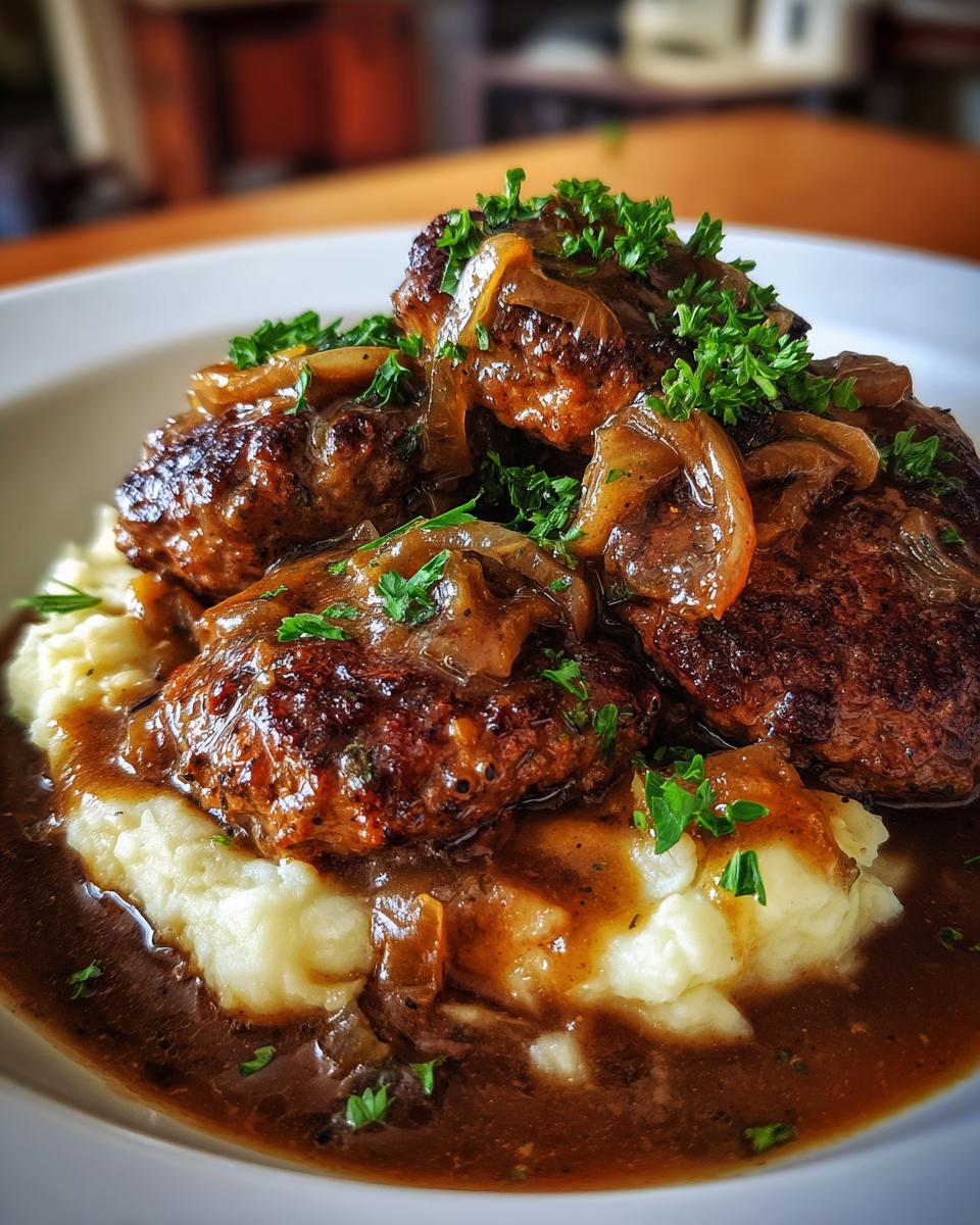 Salisbury Steak with Onion Gravy - detail 2