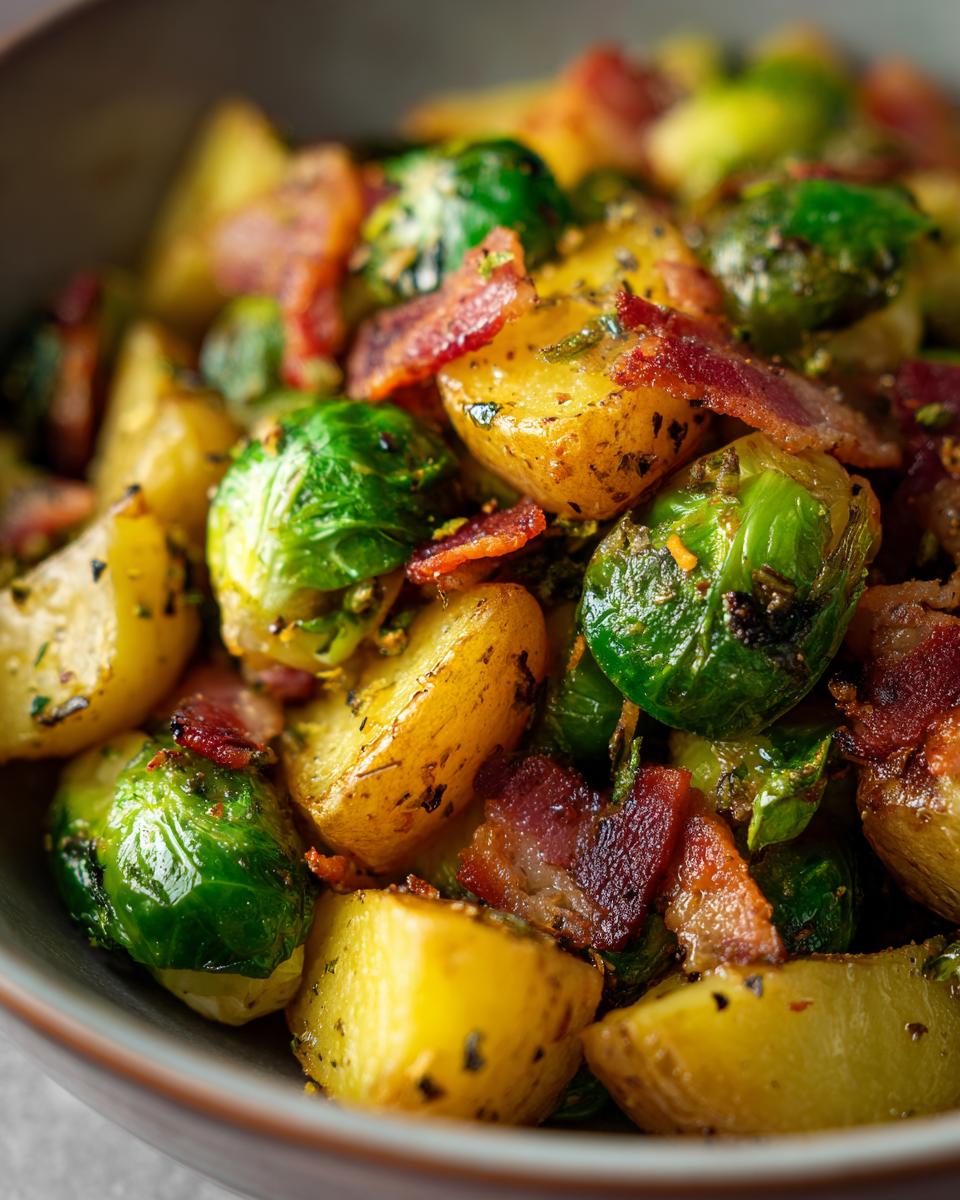 Sautéed Brussels Sprouts, Potatoes, and Bacon - detail 2