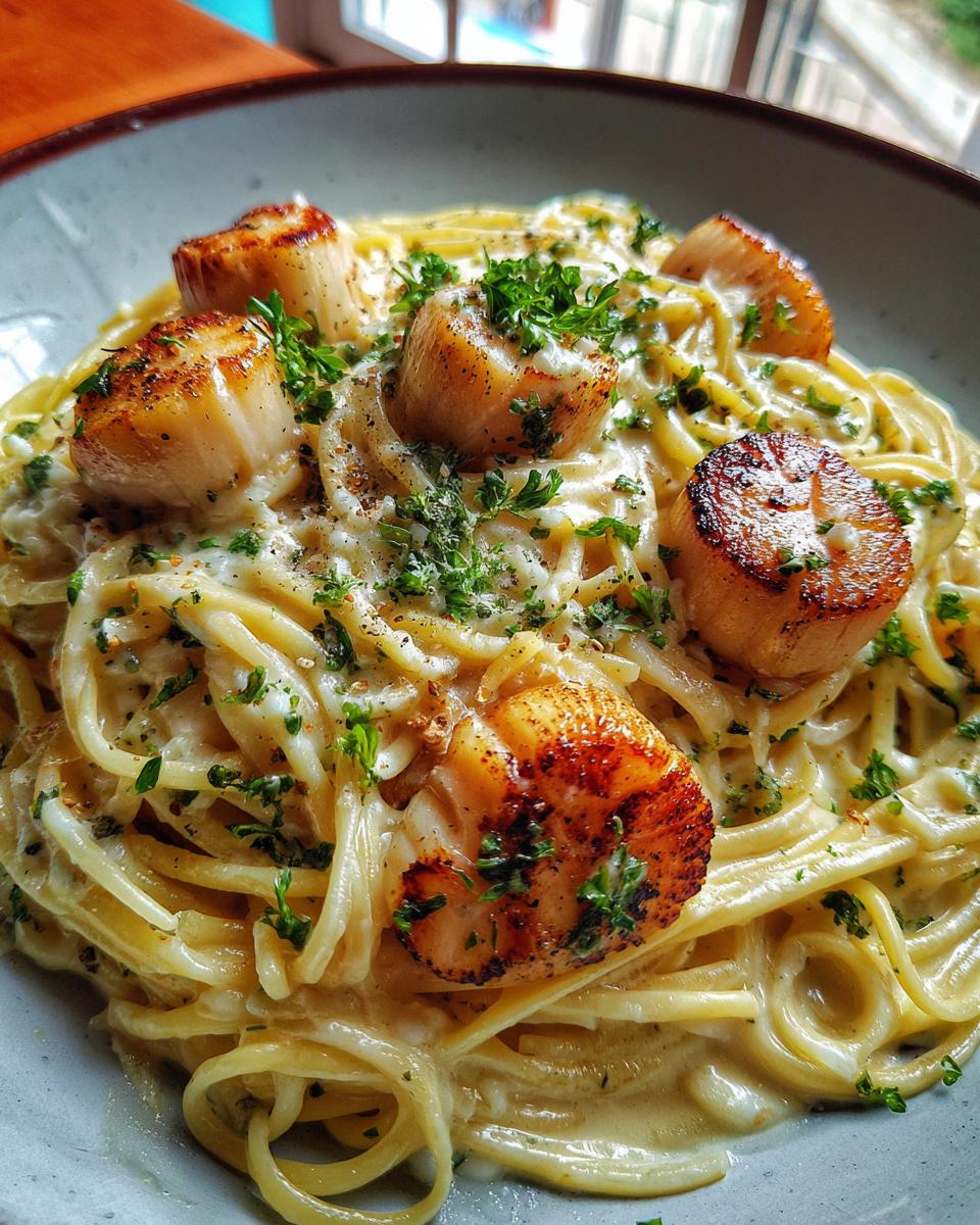 Scallop or Shrimp Spaghetti in Creamy White Wine Garlic Sauce - detail 3