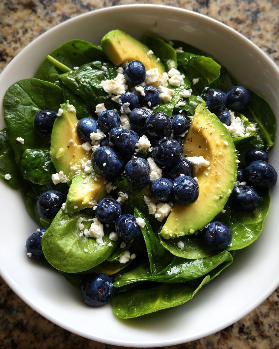 Blueberry Spinach Salad with Avocado and Feta - detail 3