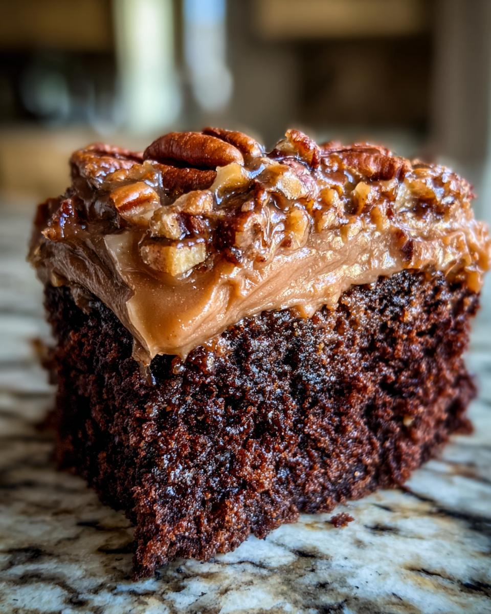 Chocolate Coca-Cola Cake with Pecan Frosting - detail 1
