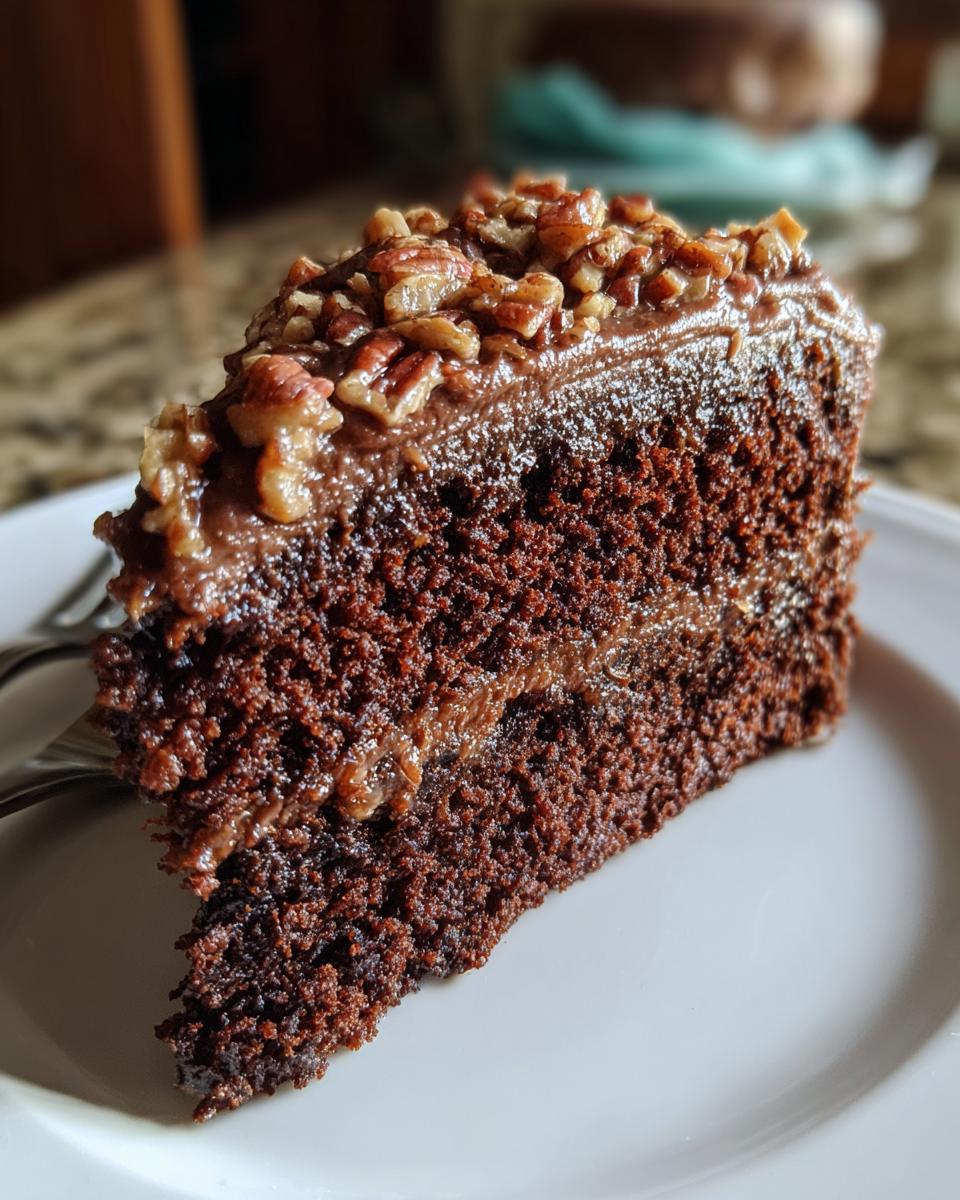 Chocolate Coca-Cola Cake with Pecan Frosting - detail 2