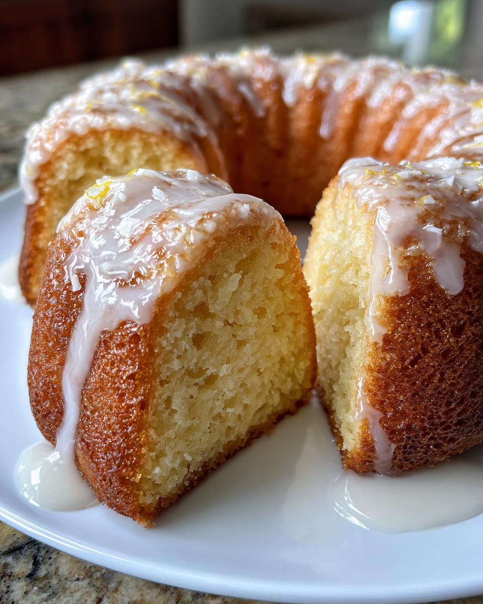Coconut Lemon Pound Cake with Glaze - detail 1