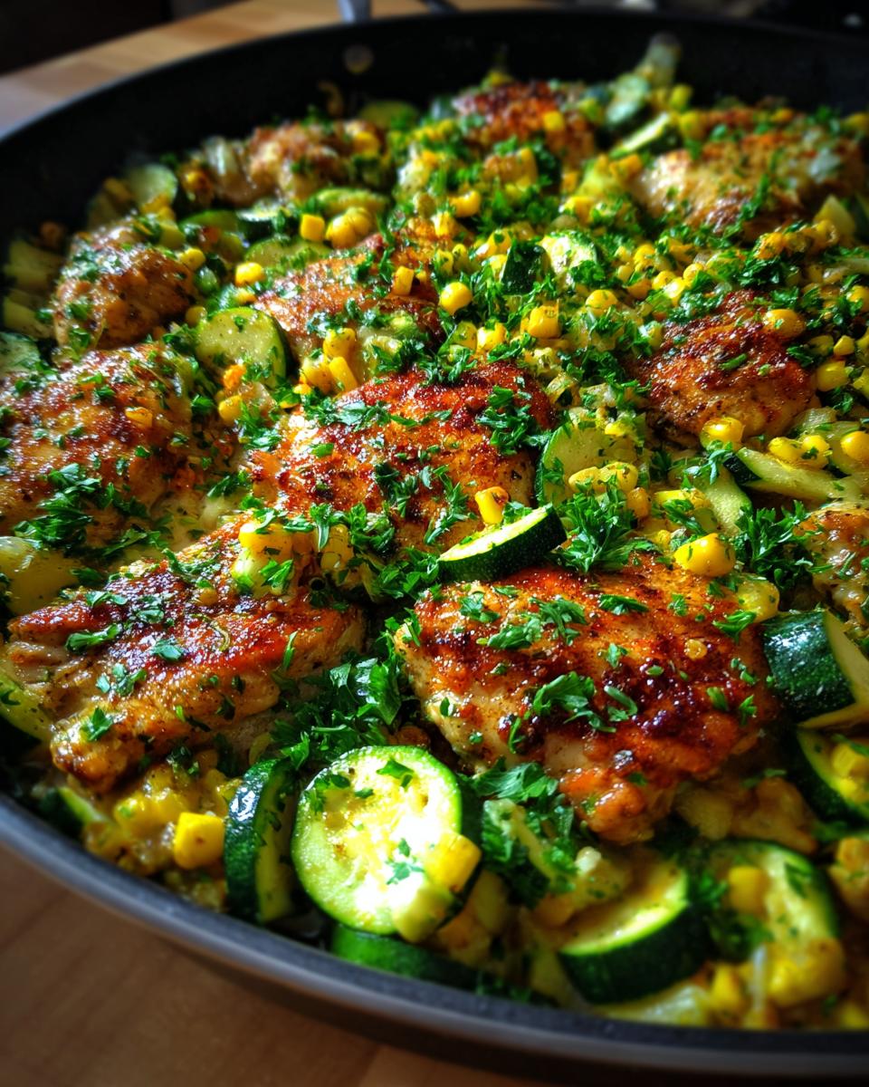 Garlic Butter Chicken with Zucchini and Corn - detail 1