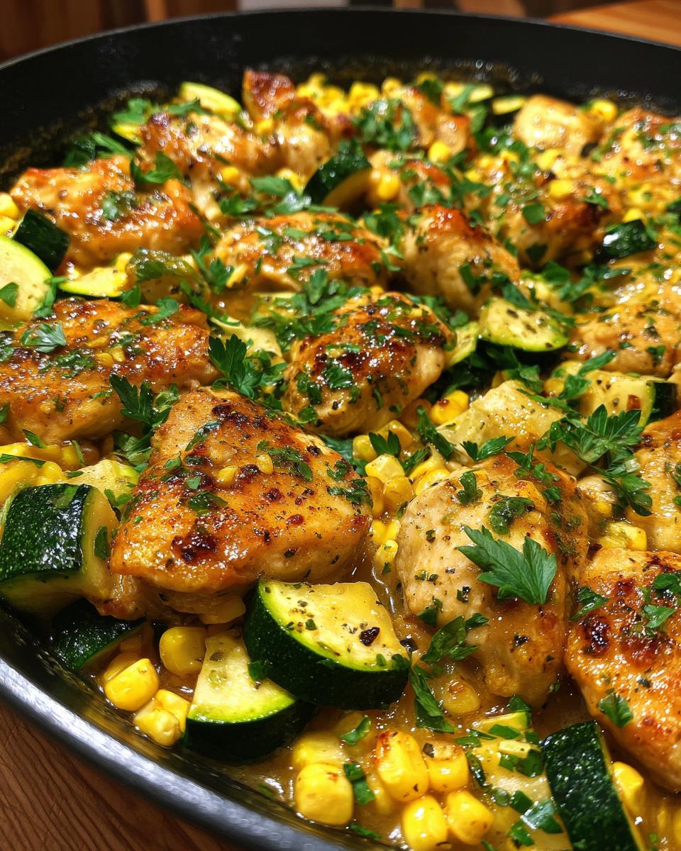 Garlic Butter Chicken with Zucchini and Corn - detail 2