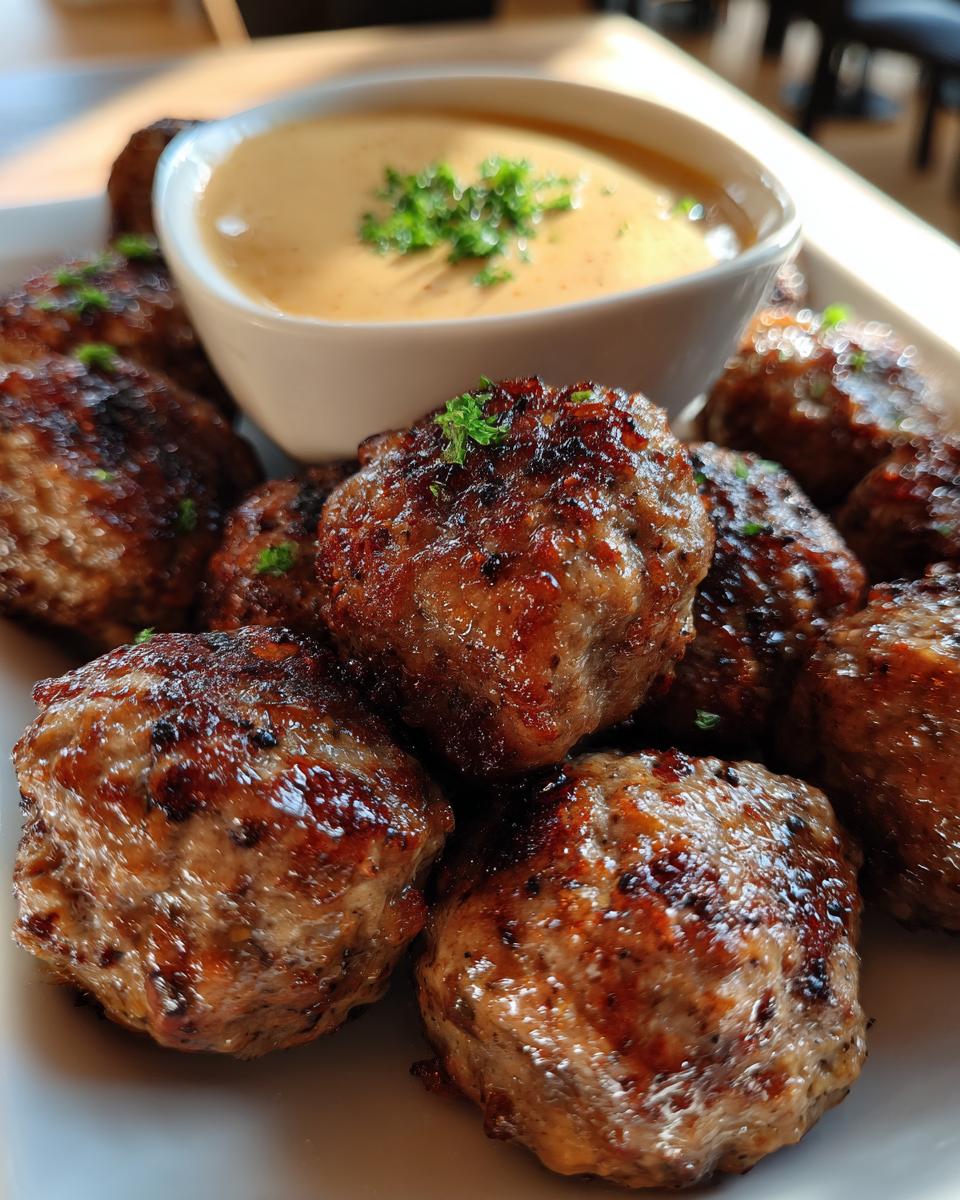 Korean BBQ Meatballs with Spicy Mayo Dip - detail 1