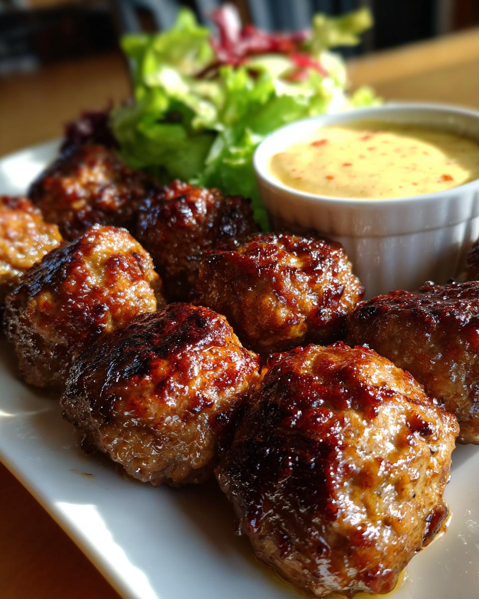 Korean BBQ Meatballs with Spicy Mayo Dip - detail 2