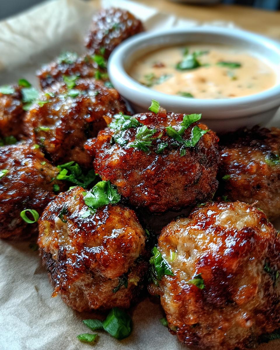 Korean BBQ Meatballs with Spicy Mayo Dip - detail 4