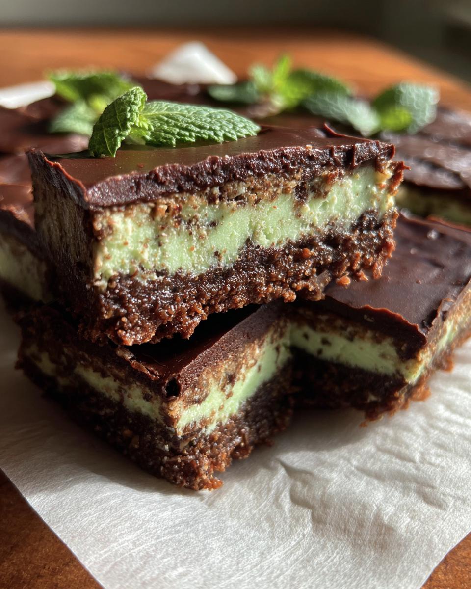 No Bake Keto Chocolate Mint Bars - detail 1