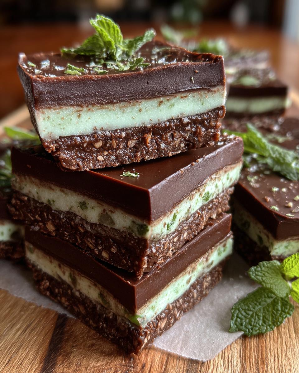 No Bake Keto Chocolate Mint Bars - detail 2