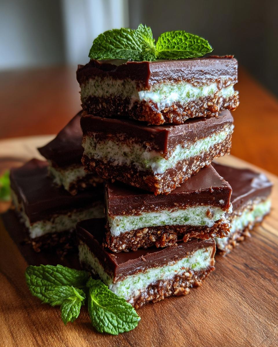 No Bake Keto Chocolate Mint Bars - detail 3