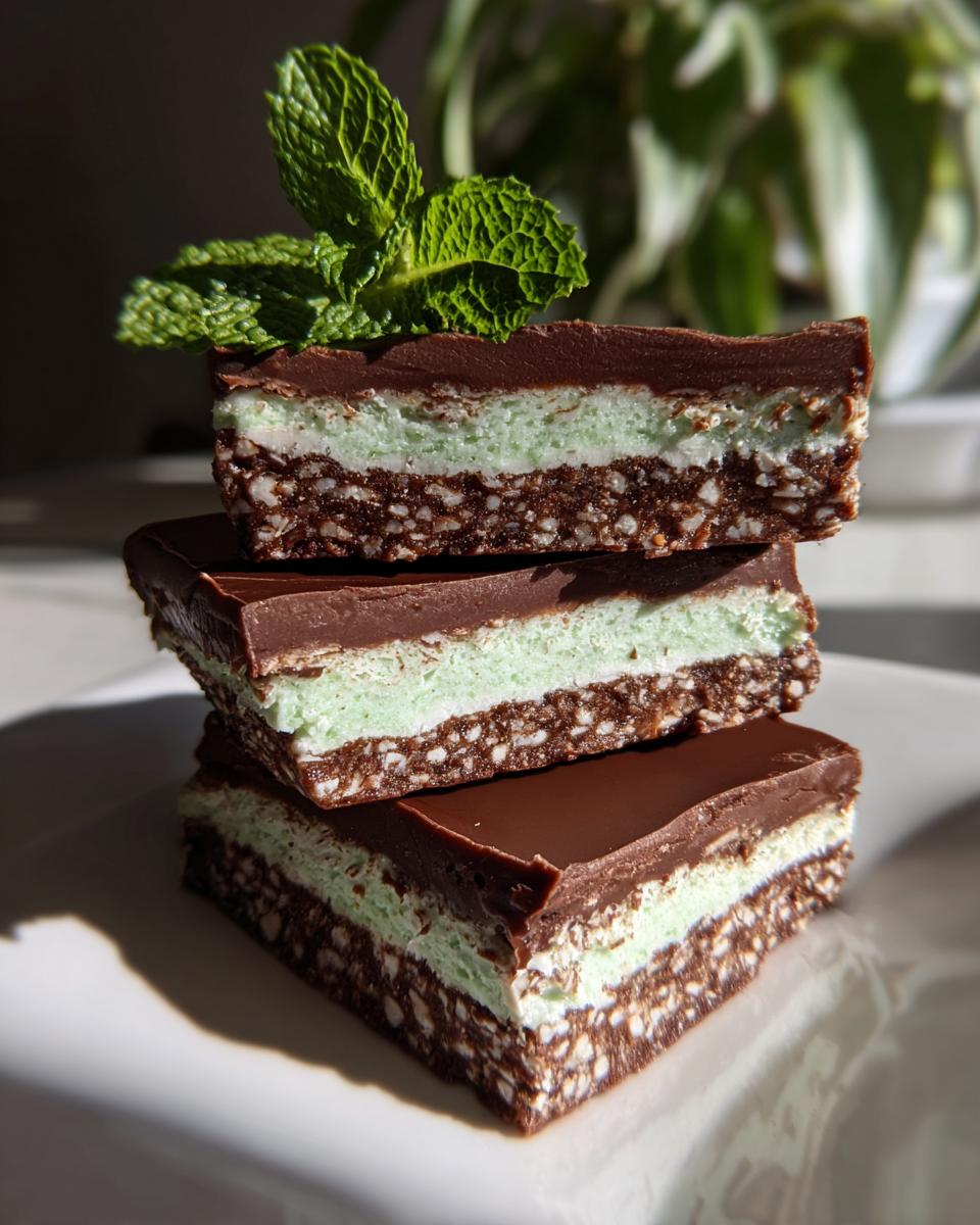 No Bake Keto Chocolate Mint Bars - detail 4