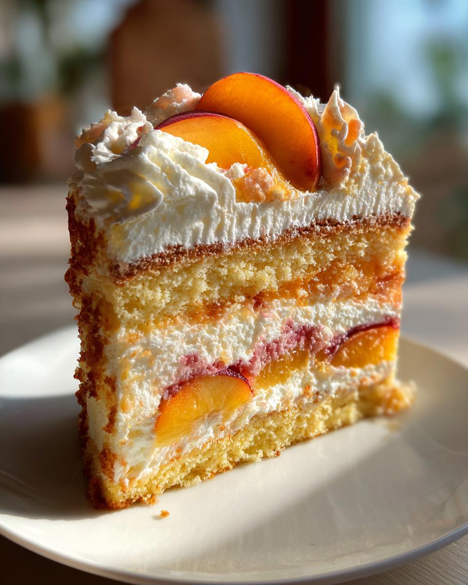Peach Cake with Chantilly Cream - detail 1