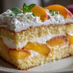 Peach Cake with Chantilly Cream