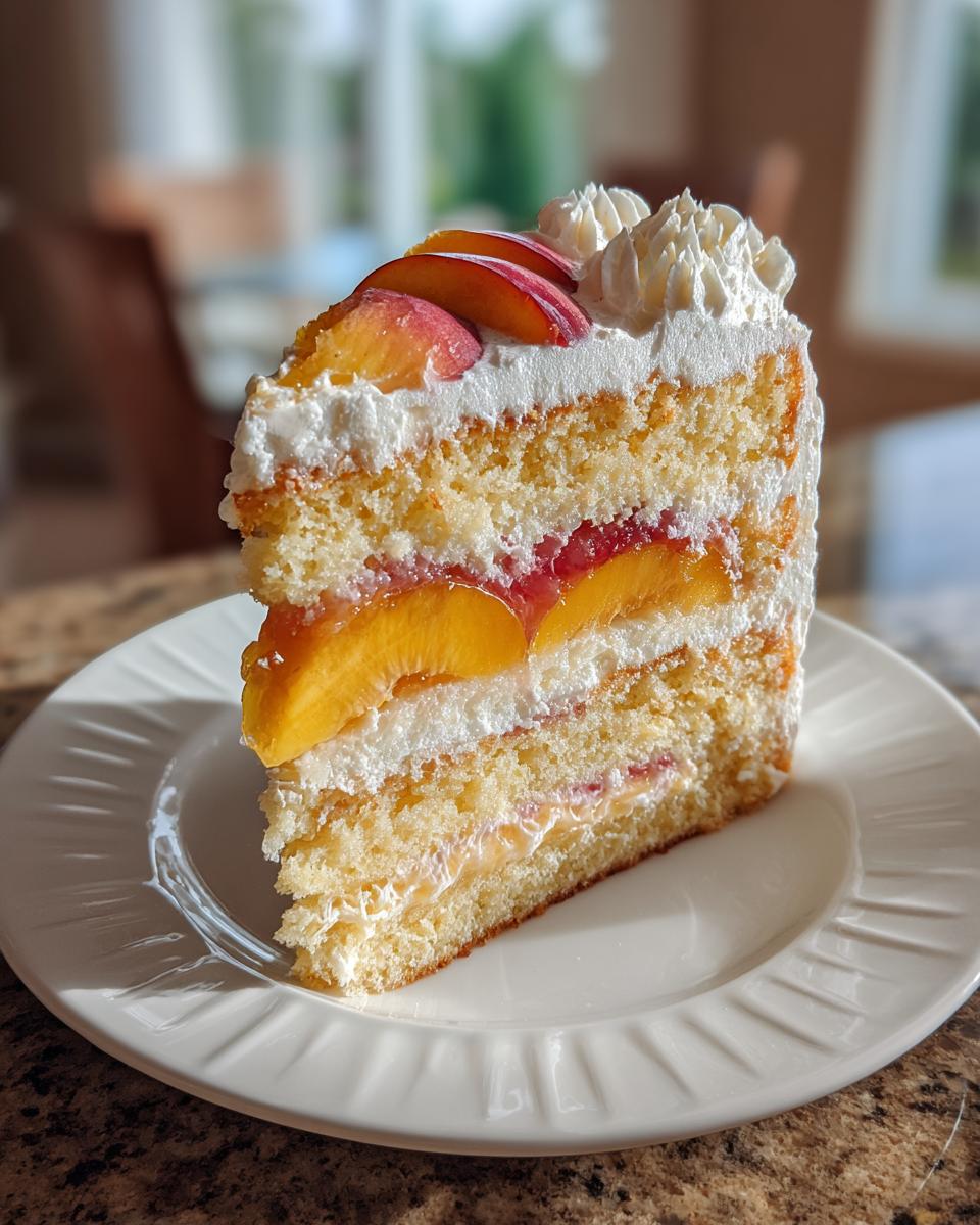 Peach Cake with Chantilly Cream - detail 3