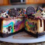 Rainbow Oreo Cheesecake Drip Cake