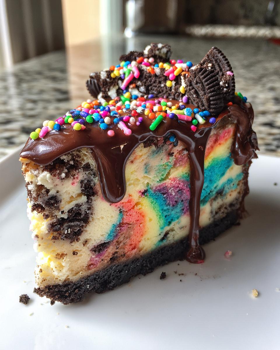 Rainbow Oreo Cheesecake Drip Cake - detail 3