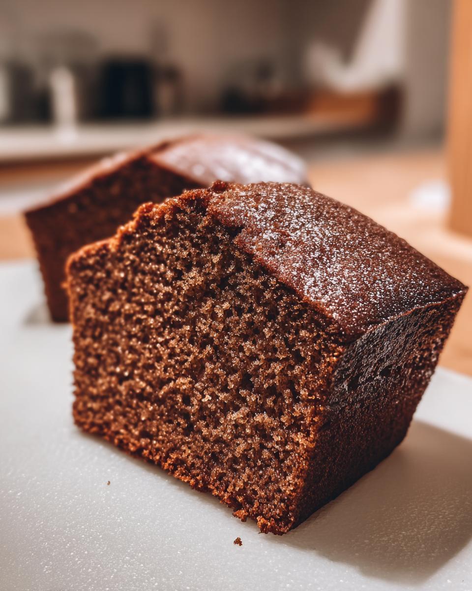 Close-up of a slice of Irresistible Sicilian Hazelnut Cake, dusted with powdered sugar, showcasing its moist crumb.