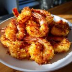 A pile of perfectly cooked crispy panko shrimp, golden brown and ready to be enjoyed.