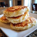 A stack of golden-brown, fluffy pancakes made with this easy recipe.