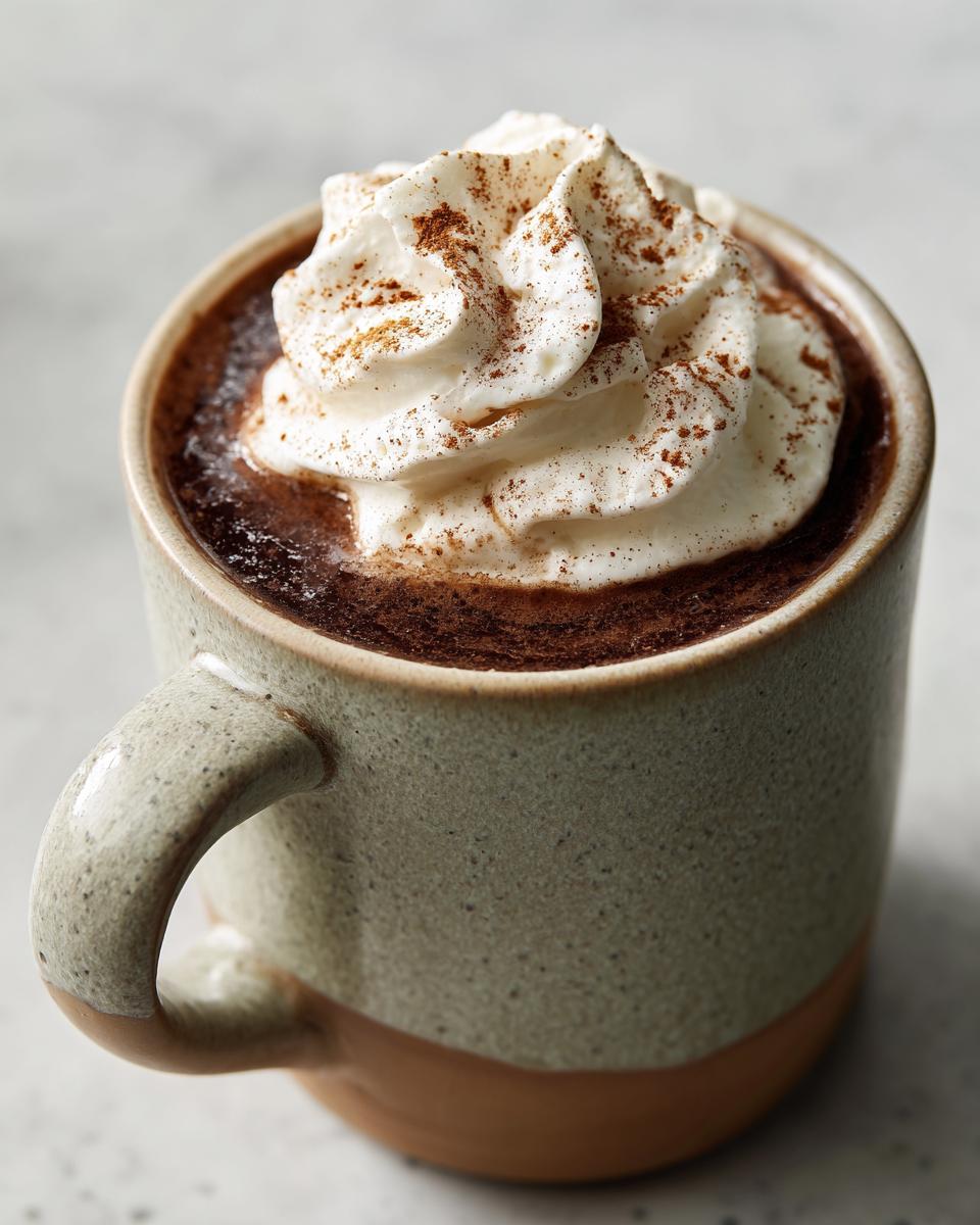 Close-up van een mok met warme Mexicaanse Koffie, getopt met slagroom en kaneel.